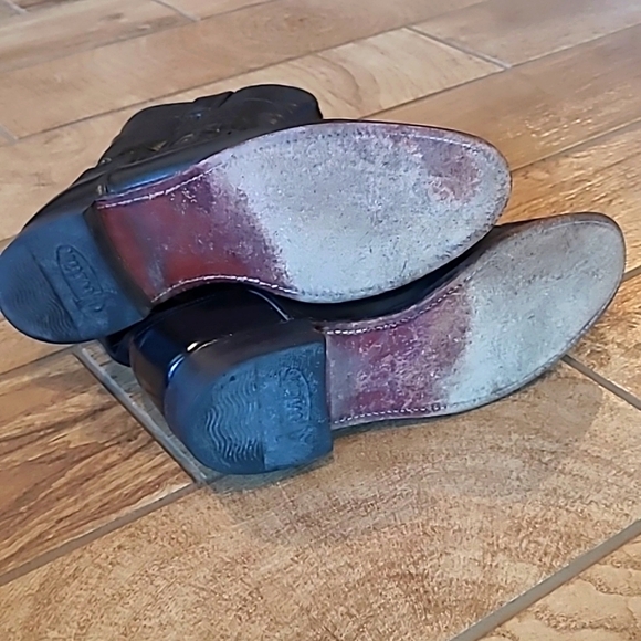 Black Leather Justin Roper Boots 8B - Picture 6 of 9